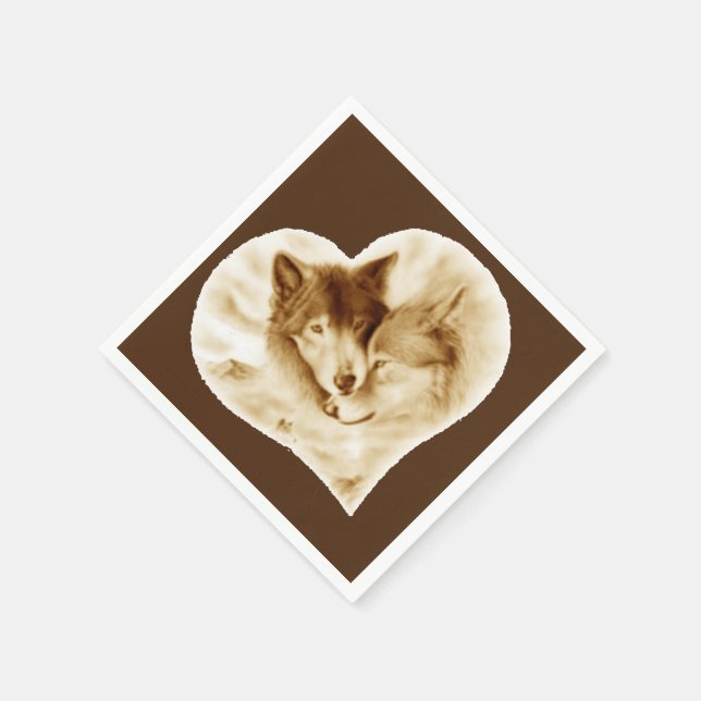 Wolf Love Napkin (Corner)