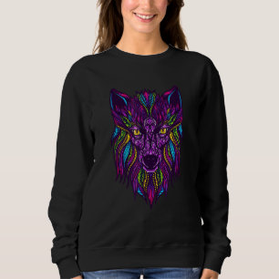 Wolf  Love Wolves Tribal Tattoo Wolf Design Sweatshirt