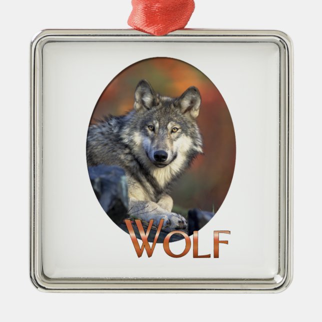 Wolf Lovers Art Metal Tree Decoration (Front)