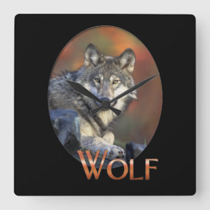 Wolf Lovers Art Square Wall Clock