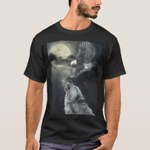 Wolf Lovers Eagle Lovers Nature Lovers T-Shirt