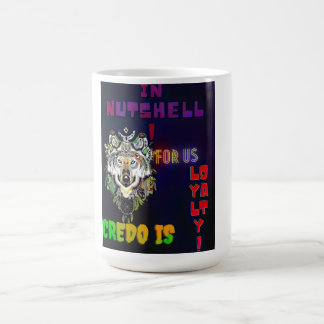 Wolf Loyalty Creed – Tribal Wolf Neon Quote Mug