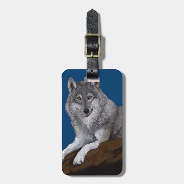 Wolf Luggage Tag (Front Vertical)