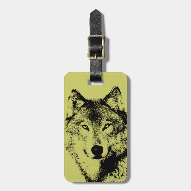 Wolf Luggage Tag (Front Vertical)