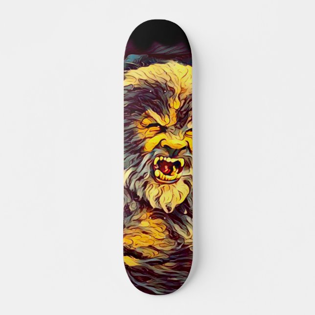 Wolf Man Airbrush Skateboard (Front)