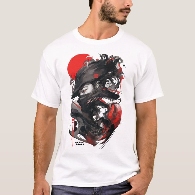 Wolf Man Goth Style Vaporwave Urban  T-Shirt (Front)