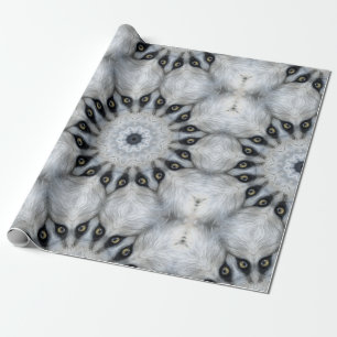 Wolf Mandala Fierce Eyes and Furry Symmetry Wrapping Paper