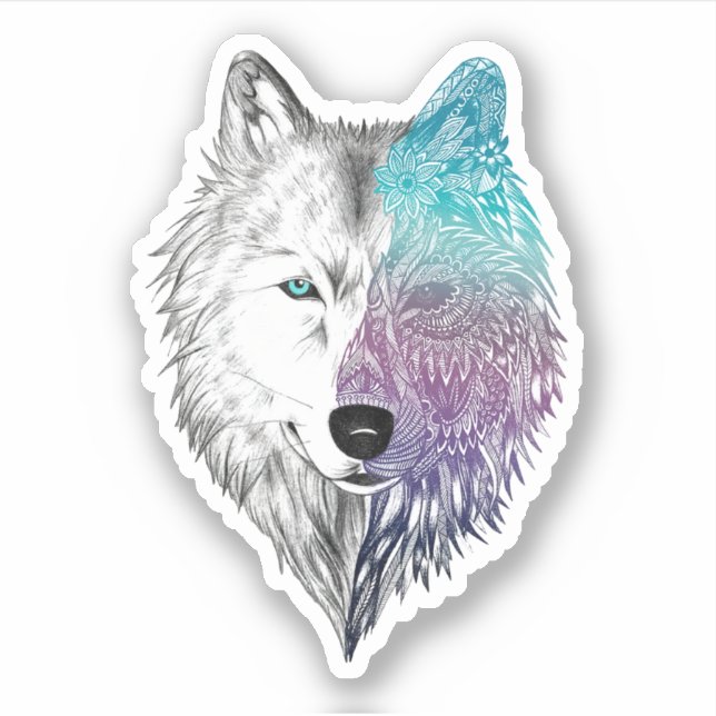 Wolf Mandala For Wolf Lover Wolf Love (Front)