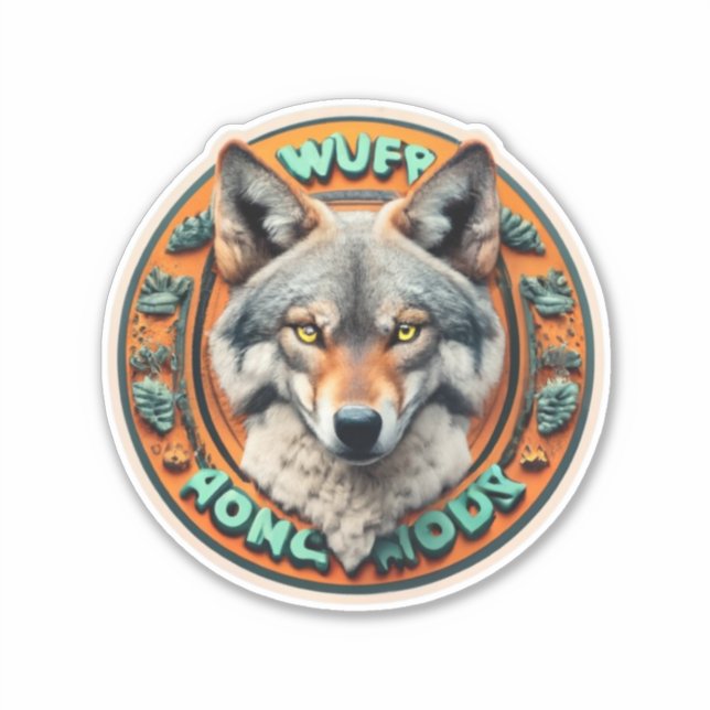 Wolf Mandala For Wolf Lover Wolf Love Stickers (Front)