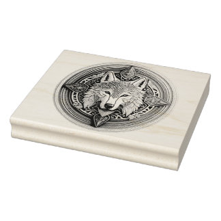 Wolf Mandala Rubber Stamp