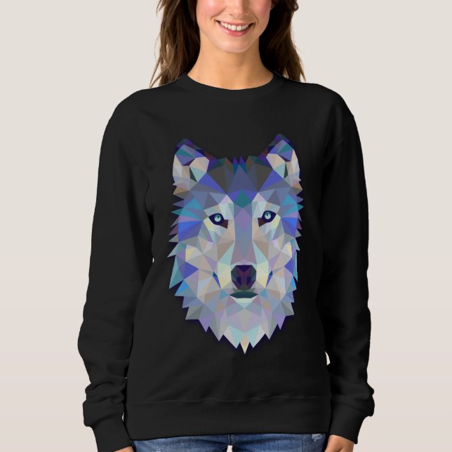 Wolf Mas, Abstract Head, Women's Raglan Sweatshirt (Front)