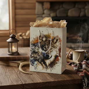 Wolf medium gift bag