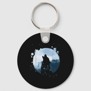 Wolf Men Silhouette Animal Motif Environmental Key Ring