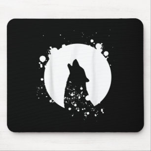 Wolf Men Silhouette Animal Motif Environmental Mouse Pad