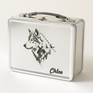 Wolf Metal Lunch Box