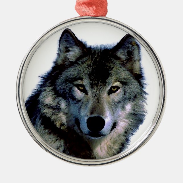 Wolf Metal Ornament (Front)