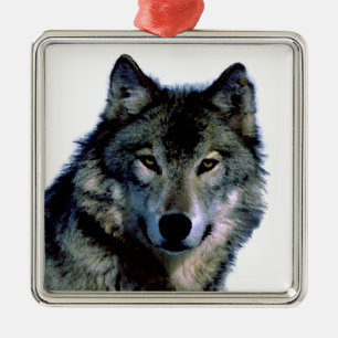 Wolf Metal Tree Decoration