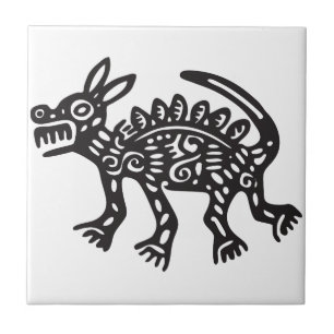 Wolf, Mexican hieroglyph(Maya) Tile