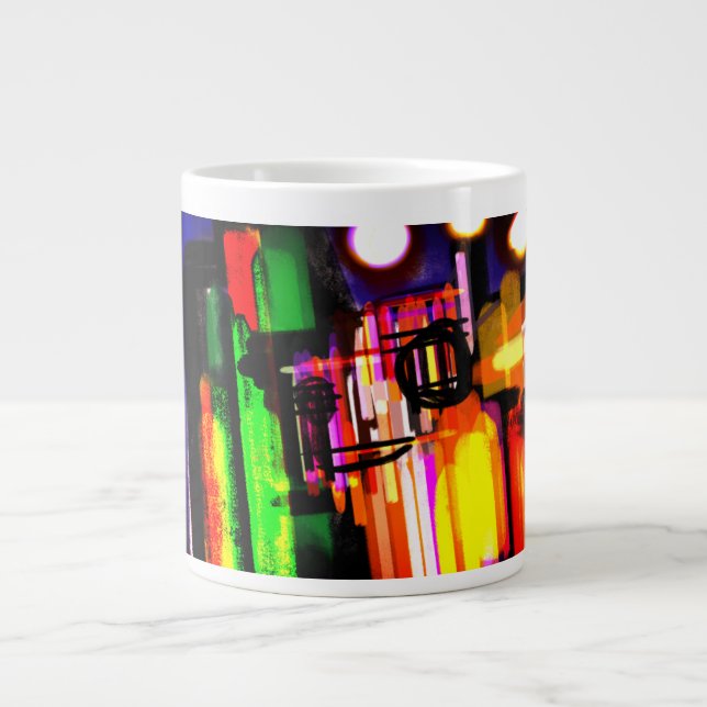 Wolf misty forest large coffee mug (Front)