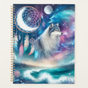 Wolf, Moon and a Dreamcatcher and Waves Planner