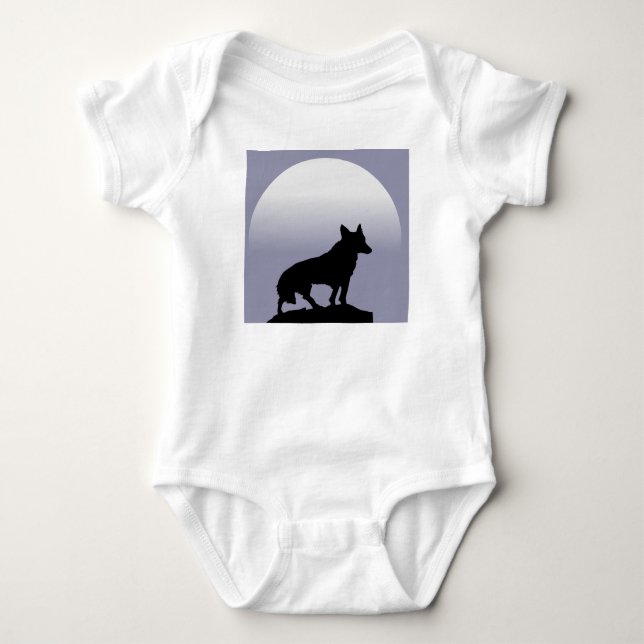Wolf Moon Baby Bodysuit (Front)