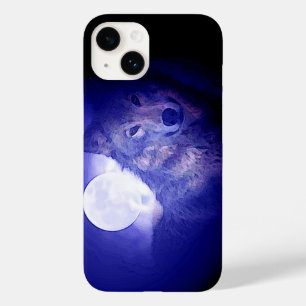 Wolf, Moon & Blue Night Case-Mate iPhone 14 Case