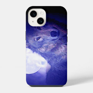 Wolf, Moon & Blue Night iPhone Case