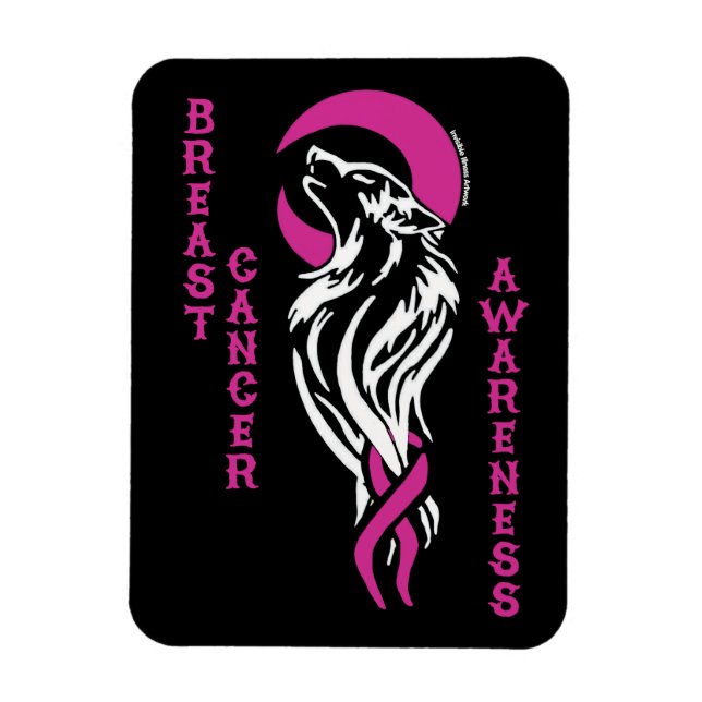 Wolf/Moon...Breast Cancer Magnet (Vertical)