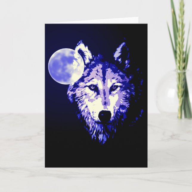 Wolf & Moon Card (Front)