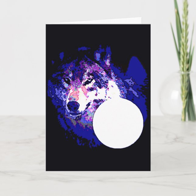 Wolf & Moon Card (Front)