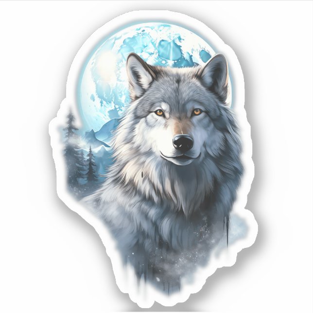Wolf Moon Graphic Howling ,Under Full Moon Night  (Front)