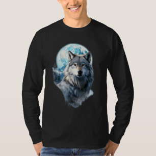 Wolf Moon Graphic Howling ,Under Full Moon Night T-Shirt