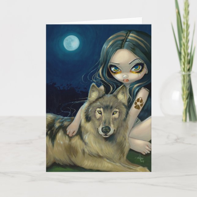 "Wolf Moon" Greeting Card (Front)