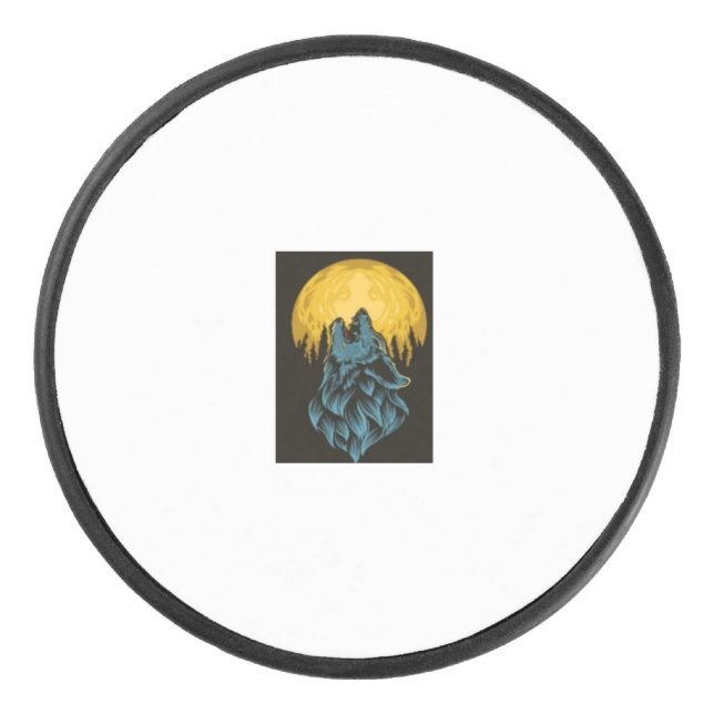 Wolf Moon Hockey Puck (Front)