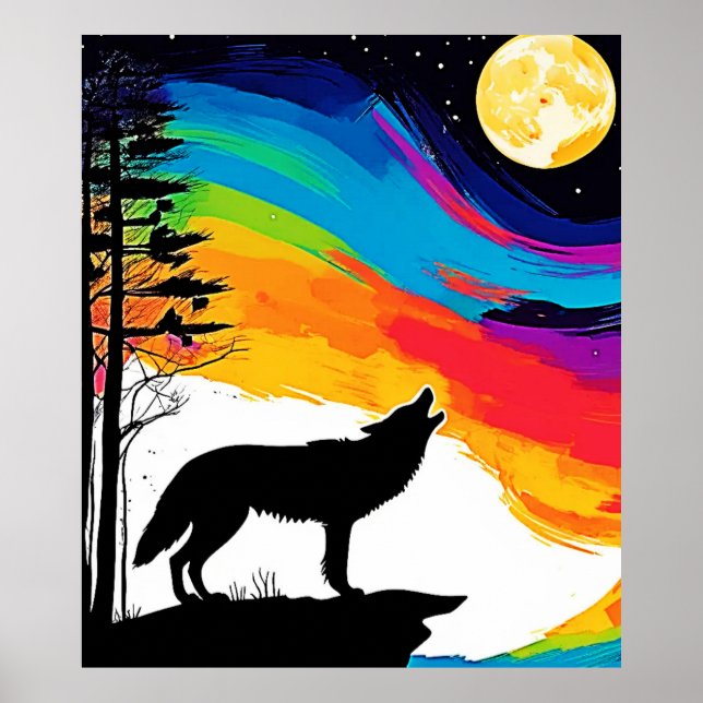 Wolf Moon Howl Art Poster (Front)
