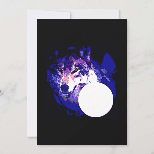 Wolf & Moon Invitation (Front)