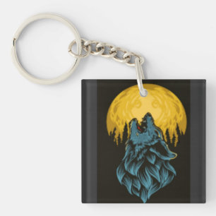 Wolf Moon Key Ring