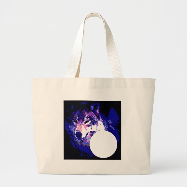 Wolf & Moon Large Tote Bag (Front)