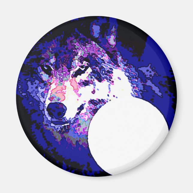 Wolf & Moon Magnet (Front)