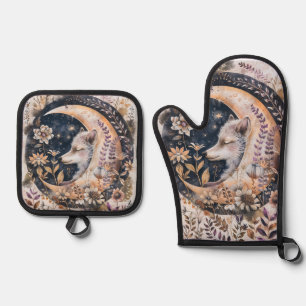 Wolf Moon Oven Mitt & Pot Holder Set