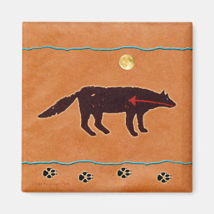 Wolf Moon Painting Magnet