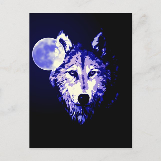 Wolf & Moon Postcard (Front)