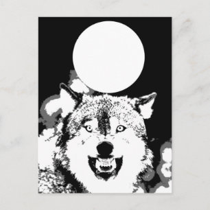 Wolf & Moon Postcard