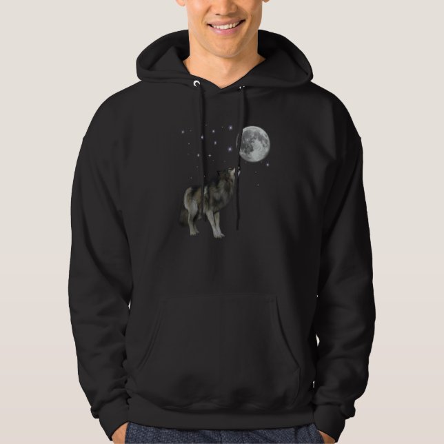 Wolf Moon Quote Wolf  Girl And Dead Moon Costume Hoodie (Front)