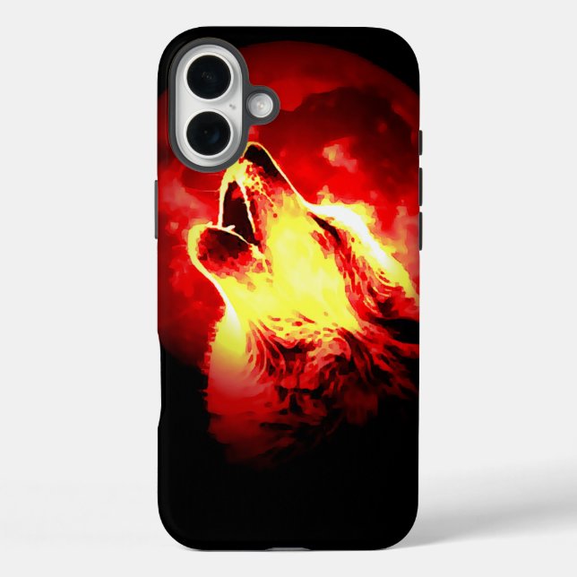 Wolf, Moon & Red Sky Case-Mate iPhone Case (Back)
