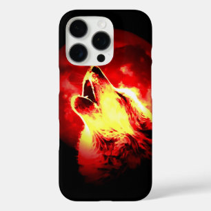 Wolf, Moon & Red Sky iPhone 16 Pro Case