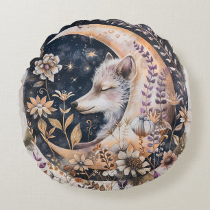 Wolf Moon Round Cushion