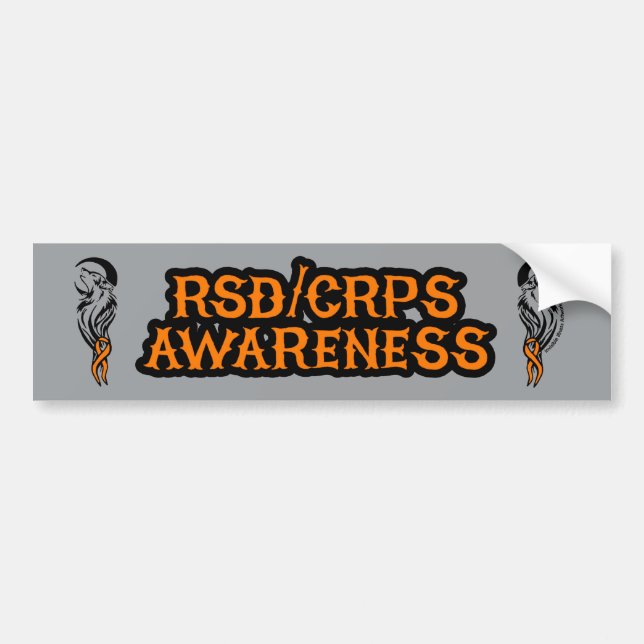 WOLF/MOON...RSD/CRPS BUMPER STICKER (Front)