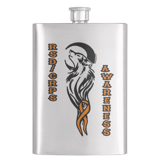WOLF/MOON...RSD/CRPS HIP FLASK (Front)