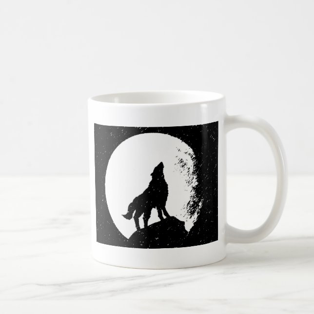 Wolf & Moon Silhoutte Coffee Mug (Right)